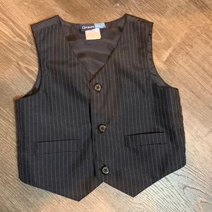 Boys Vest 3T pinstripe black purple